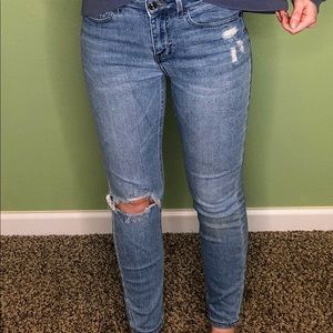 Light Wash Distressed Skinny Jeans